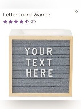 Scentsy Letterboard Warmer in Gray and Natural Wood
